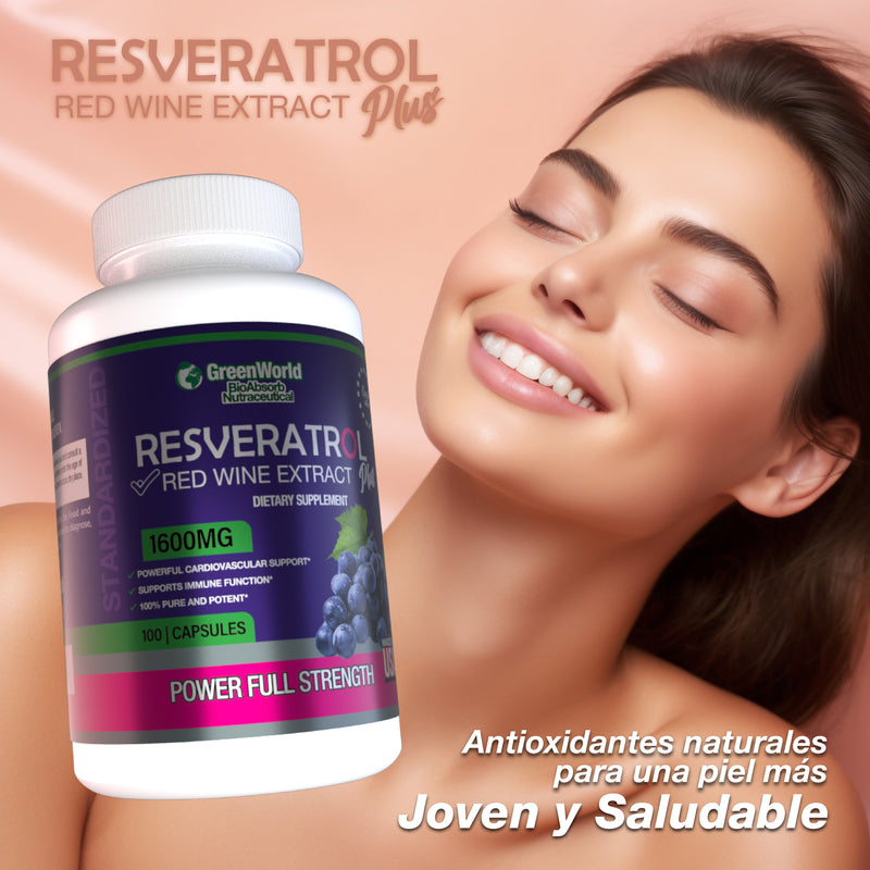 RESVERATROL 1600 MG - EL SUPLEMENTO DEL MOMENTO (100 CÁPSULAS)