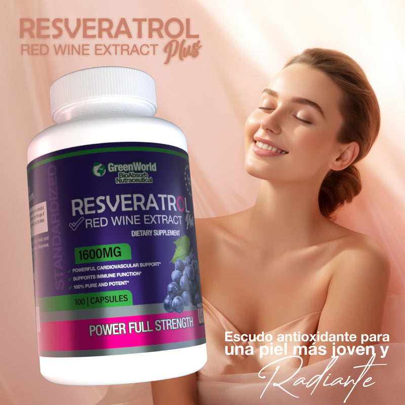 RESVERATROL 1600 MG - EL SUPLEMENTO DEL MOMENTO (100 CÁPSULAS)